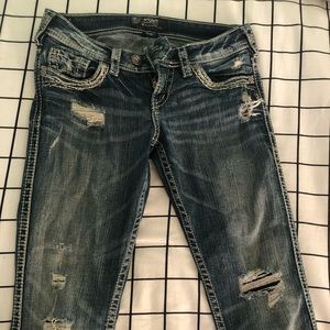 Boot-Cut Silver Jeans